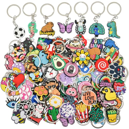 Pabucle Cute Keychains Bulk - Random Accessories for Keys, Backpack & Bag (Variation: Cute-200)