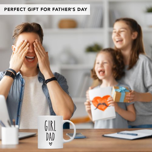 Andaz Press Father's Day 11oz. Ceramic Coffee Mug Gift, Girl Dad 1-Pack, Birthday Christmas Gift Mug Dad Coffee Mug Dads Mugs From Daughter Girl Dad's Gifts