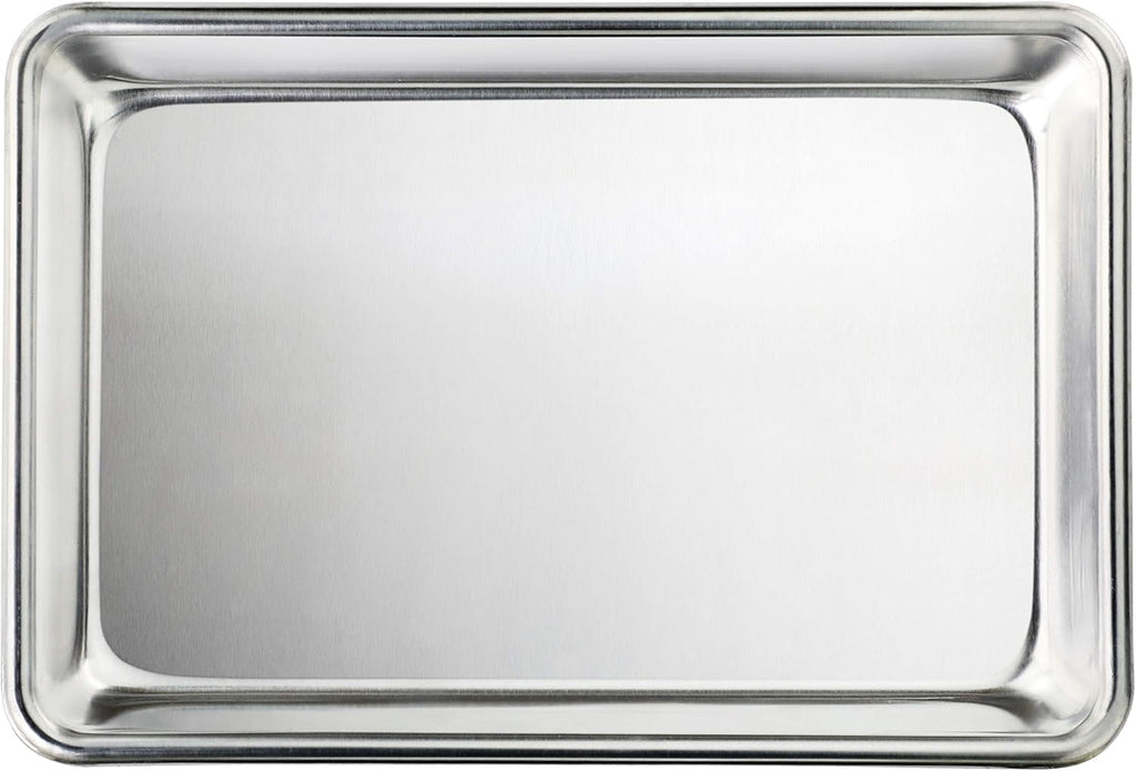 New Star Foodservice 18-Gauge Aluminum Sheet Pan - Commercial-Grade Bun Pan (9 2/3" W x 6 2/3" L x 1" H)