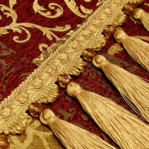 Loom and Mill Luxury Jacquard Table Runner 13x108 in (Rectangle-Red Gold)