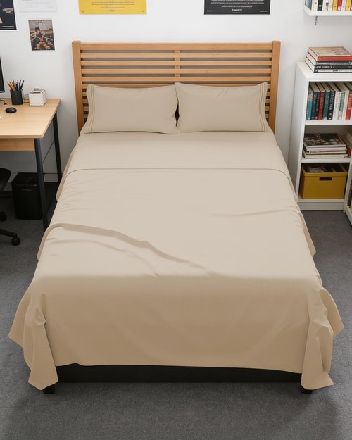 Full XL Bed Sheet Set by Hotel Luxury | 4-Piece Soft, Breathable & Cooling Bedding - Cream, Deep Pockets