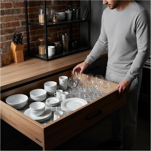 Coavas Extra Grip Thickened Shelf and Drawer Liner - Non-Adhesive Non-Slip Waterproof Mats for Kitchen Cabinets, Drawers, Shelves, Dresser & Cupboard, Easy Cut DIY (Gray, 24IN x 10FT)