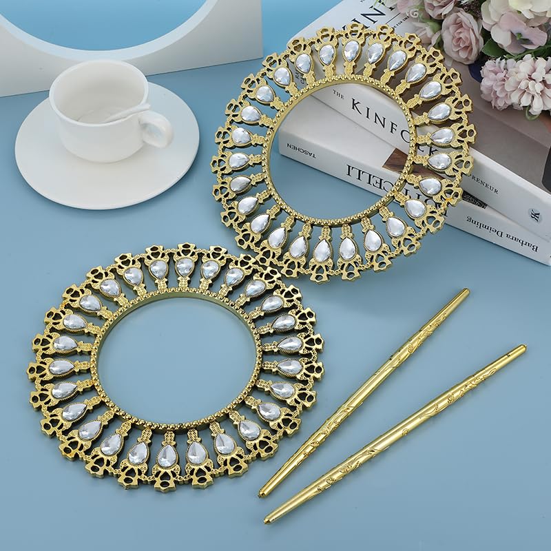 2-Piece Crystal Floral Curtain Tiebacks, Ornate Metal Drapery Holdbacks