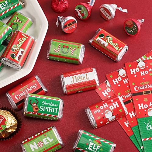 Christmas Mini Candy Wrappers - Santa, Elf, Holiday Labels (90 pcs)