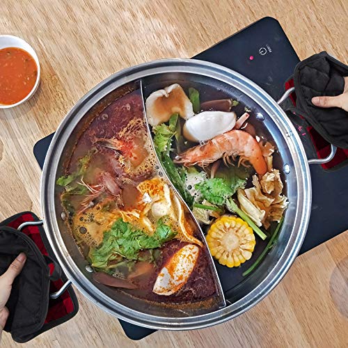 Buffalo Check Kitchen Towels & Pot Holders Set - Black and Red, 4 Pieces