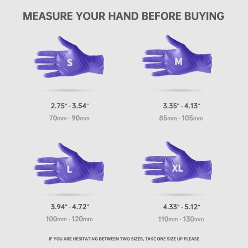 Medguy Medical Nitrile Exam Gloves - Powder-Free, Latex-Free, Food-Safe | Blue-Violet, 100 Pcs