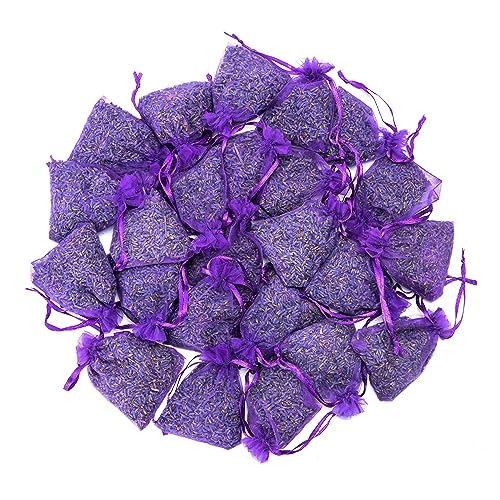 Dried French Lavender Sachets for Drawers and Closets - 24 Pack