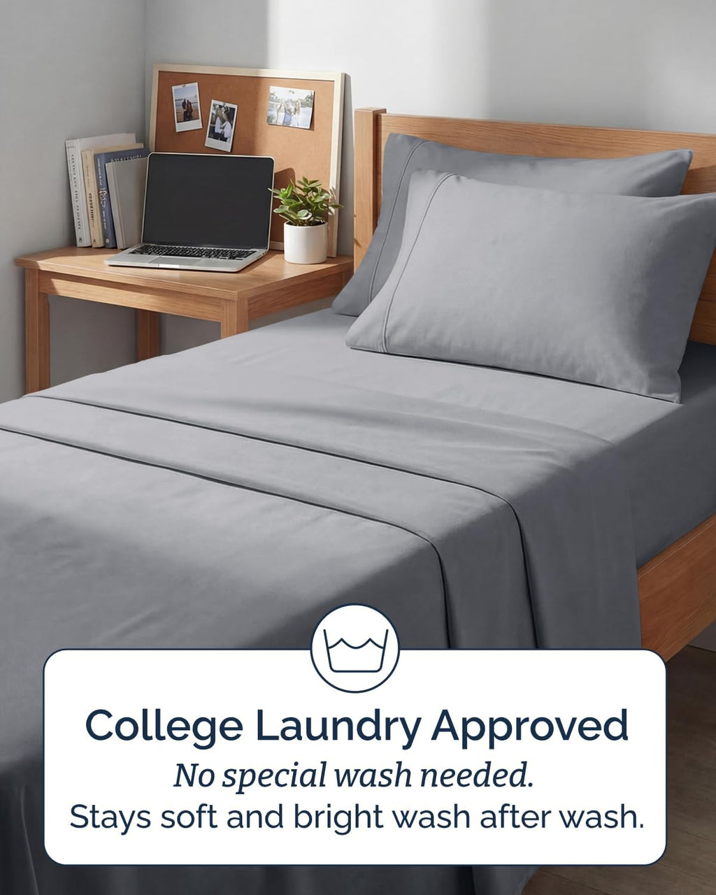Skiennix Extra Deep Twin XL Sheet Set | 4-Piece Breathable Cooling Bedding - Soft, Wrinkle-Free, Steel Blue