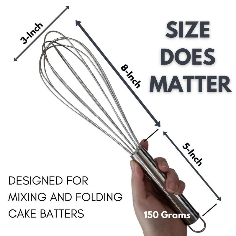 CLOUDWHISK™ 14-Inch Professional Balloon Large Stainless Steel Metal Cake Whisk. Specially designed for Folding and Blending Cake Batters to Achieve Fluffier Cakes