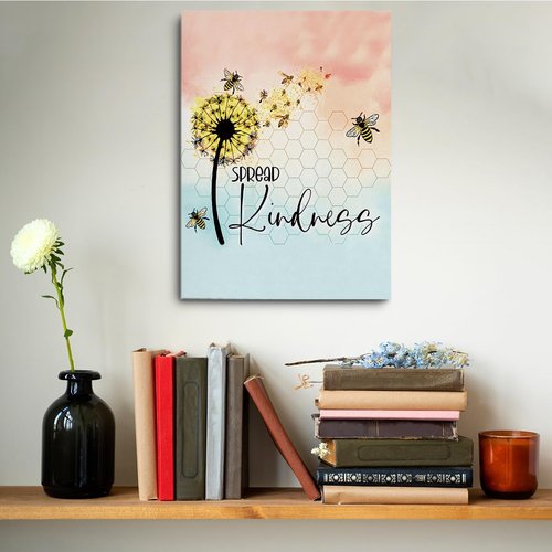 Henhesaha Inspirational Bee Quotes | Cute Bee Decor Canvas Wall Art for Home & Bedroom | 11.4x15 IN, Framed