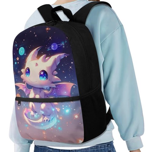 JEOCODY Cool Galaxy Dragon Backpack for Girls Boys Kids School Bag with Lunch Bag Pencil Case and Water Bottle Holder Set of 4 School Daypack Travel Bag Satchel Bagpack