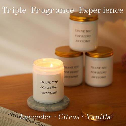 GODONLIF Lavender Scented Soy Wax Candle - Unique Birthday Gift for Women, Best Friends & Moms