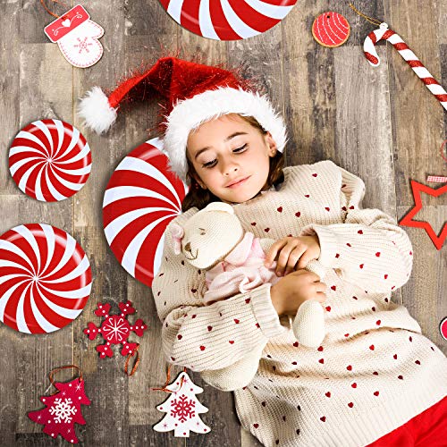 Outus 33 Pcs Peppermint Candy Floor Decals Stickers Christmas Decoration - Style 1