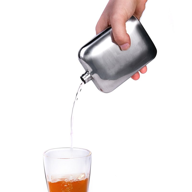 Hillside-Kit Booze Shot Flask- AB Crystal Lid Creative 304 Stainless Steel Wine Alcohol Liquor Flask for Women Girls Men Party Hand size Flask-6OZ