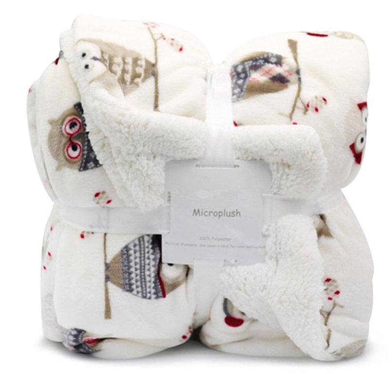 UKELER Owl Sherpa Fleece Blanket Twin Size 60''x80''- Ultra Soft Cozy Flannel Blanket for Bed/Couch/Sofa/Office/Camping, Great Gift for Women's Day,Mother's Day,Father's Day,Thanksgiving,Christmas