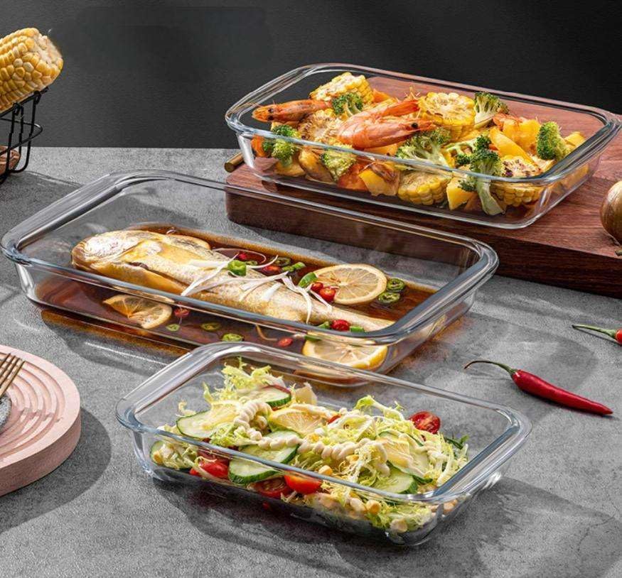 Regine Switzerland 1.7 Quart Deep Glass Baking Dish - Versatile Rectangular Bakeware for Lasagna & Leftovers