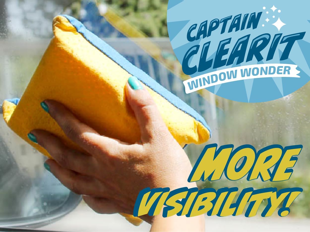 Sponge Window Cleaner Tool - Non-Scratch, Super Absorbent Car Cleaning Sponges | 2-Pack, 6 x 4.5 x 2 in