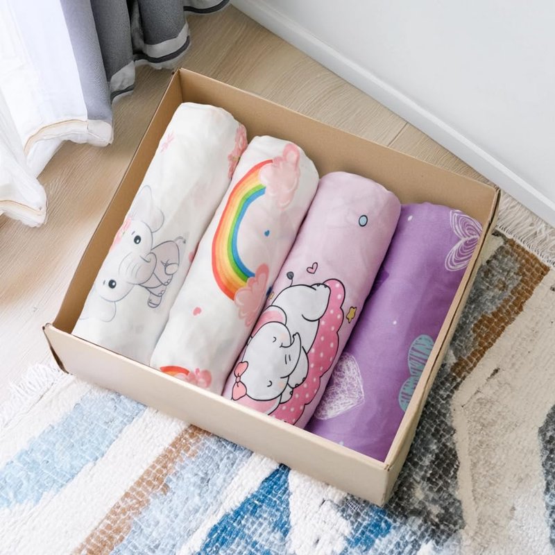 4 Pack Baby Girl Bassinet Sheets Set Soft Fitted Floral or Elephant Theme Baby Girl Mattress Covers Breathable Toddler Bed Sheets for Infant or Newborn Girls (Elephant, Bassinet Sheets)