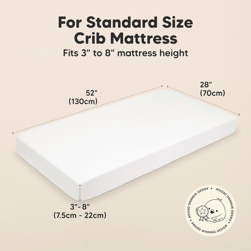 KeaBabies Organic Crib Sheets - 2-Pack Fitted Jersey Cotton for Baby Bed | Soft & Cute Cloud Prints, 52x28