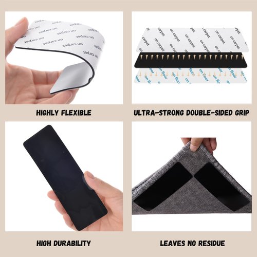 Gripper | Double-Sided Anti-Slip Rug Tape - 16-Pack for Hardwood Floors & Tiles, Prevents Sliding