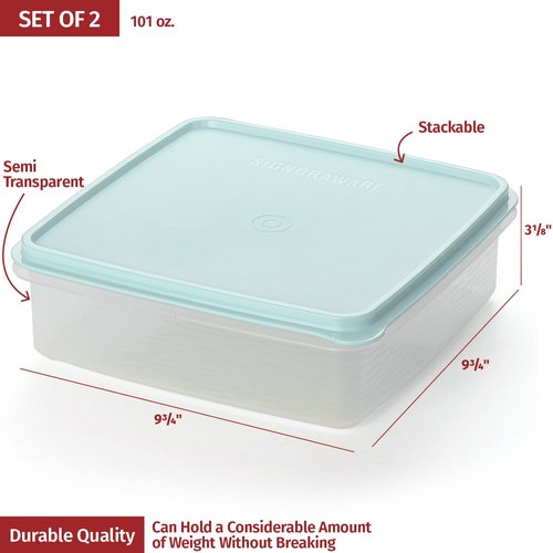 SIGNORA WARE Plastic Storage Container with Lid – 3L Cupcake Carrier – Leakproof Cookie Container Airtight – BPA-Free Plastic Container with Lid for Food Storage, Meal Prep, Leftovers, Cupcakes