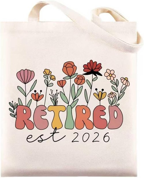 Maciebelle Retirement Gift for Women 2026 - Stylish Canvas Tote Bag for Celebrating New Beginnings