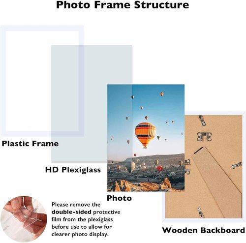 8.3x11.7 A4 Picture Frame by [Brand Name] - White Wall & Tabletop Display | Shatter-Resistant Plexiglass