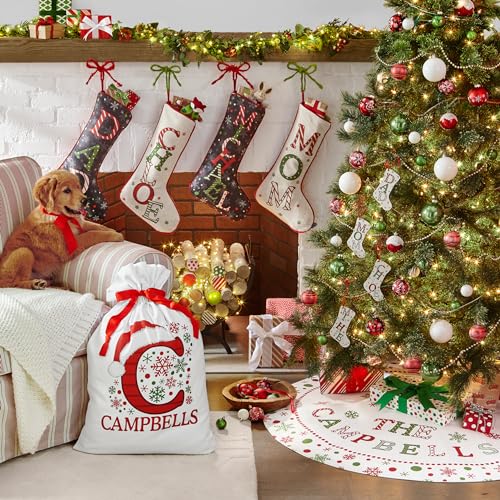Personalized Christmas Stocking for Family, Custom Name Holiday Decor