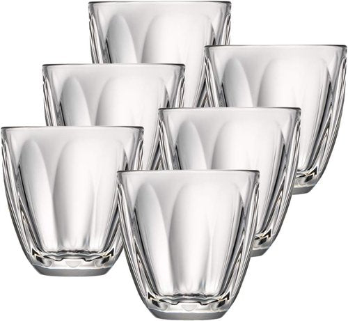 La Rochere Boudoir French Tumbler Set of 6 – Sturdy Drinking Glasses – Fire Polished Cocktail Glasses – Dishwasher Safe Glass Tumbler – La Rochere Glassware Sets (8.5 Oz)