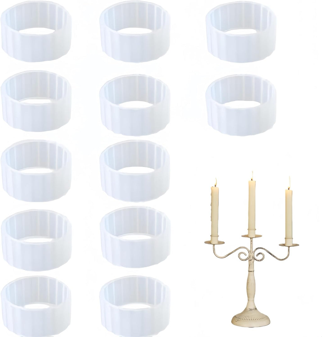 Rubber Candle Hugger | 12 Pcs Taper Candle Grips - Keep Candles Upright and Secure