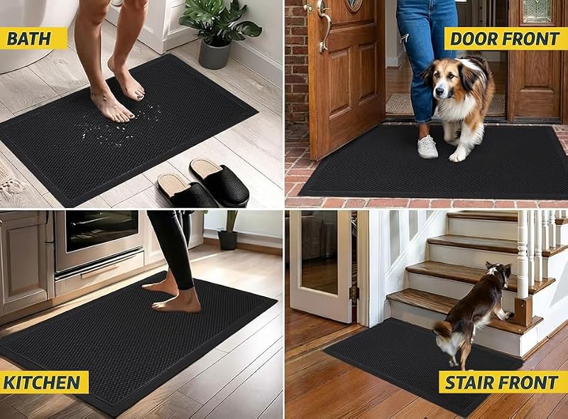 Heavy-Duty Quick-Dry Door Mat, 23"x35" Non-Slip Indoor & Outdoor Floor Mat