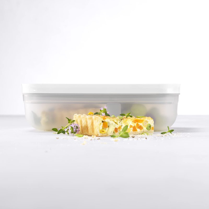 ZWILLING Fresh & Save Plastic Flat Lunch Box, Airtight Container, Meal Prep, BPA-Free, Grey, Semitransparent - Large