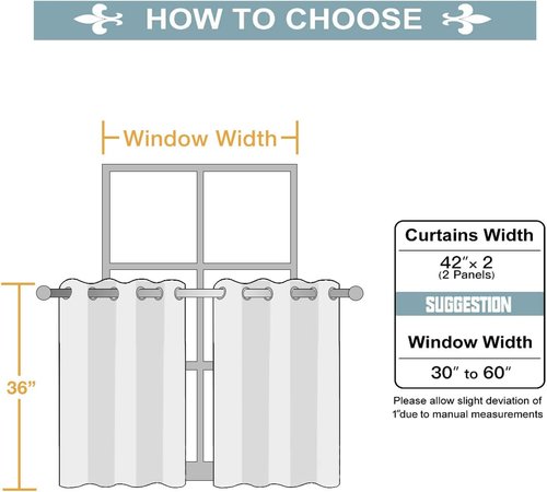 ChrisDowa Small Window Curtains - Grommet Thermal Insulated Room Darkening Panels (Dark Grey, 42 x 36 Inch)