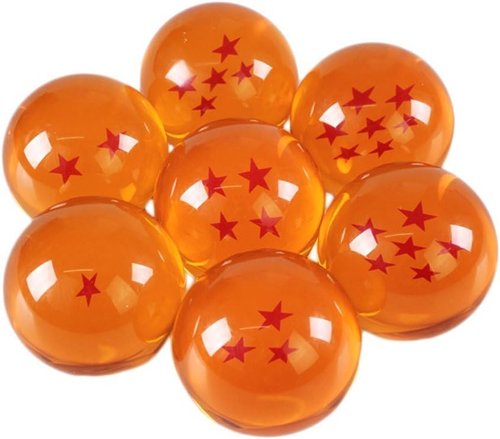 Collectible 7 Stars Crystal Acrylic Glass Balls - 76MM Diameter, Set of 7 with Gift Box