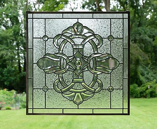 Beveled Clear Glass Window Panel - 24" x 24" with Copper Frame