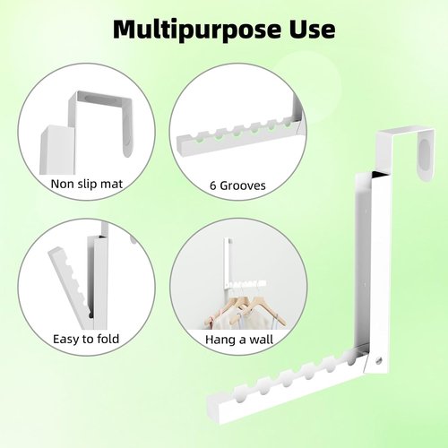 BAKON Folding Clothes Drying Rack - Over The Door Hanger for Compact Spaces | 2 Pack, Portable Design