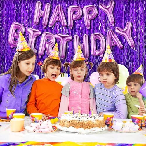 Metallic Wavy Foil Fringe Backdrop Curtains for Party Decor - 5 Pack
