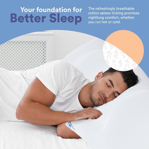 Medium Standard Pack of 1 100% White Down Pillows 20oz 550FP Hotel Down Pillows for Supporting Back Side and Stomach Sleepers