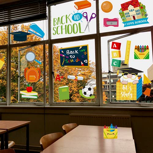 Back to School Window Clings - 8 Sheets Reusable Static Stickers