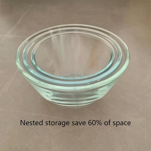 Borosilicate Glass Bowls Set by [Brand Name] - Oven & Microwave Safe | Sturdy, Stackable Nesting Bowls (Set of 3) - 17, 27, 37 oz