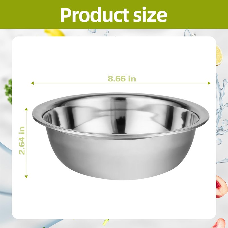 TREEHAC 20 Pcs 11.8 x 3.7 Inch Stainless Steel Mixing Bowls for Bulk Food Prep with Nesting Design for Hotel Restaurant and Home Kitchen Cooking in Silver