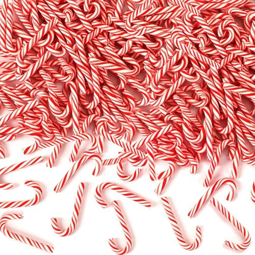 80Pcs Mini Candy Cane Christmas Ornaments for DIY Crafts and Vase Filler