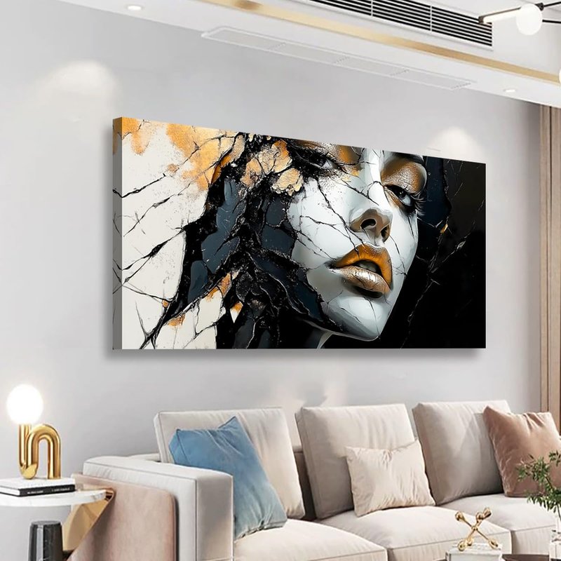 Apahavk White Maiden Pictures Canvas Wall Art for Living room Office Bedroom Wall Decor,Abstract Wall Art Print Modern Noble Butterfly Oil Painting Artwork Waterproof Ready to Hang-20x40inch