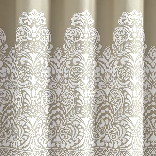 Lush Decor Boho Medallion Shower Curtain Single 72" W x 72" L Neutral - Boho Shower Curtains for Bathroom Decor - Beige Bathroom Curtain