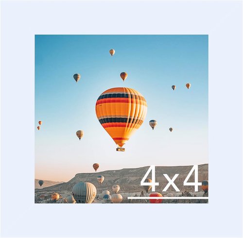 JCJMY 4x4 Picture Frame - White Wall Hanging & Tabletop Display | Shatter-Resistant Plexiglass