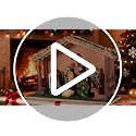 Lighted Christmas Nativity Set with Wooden Stable - 10 Piece Tabletop Decor