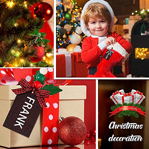 12-Piece DIY Christmas Stocking Name Tags with Wood Beads and Bow