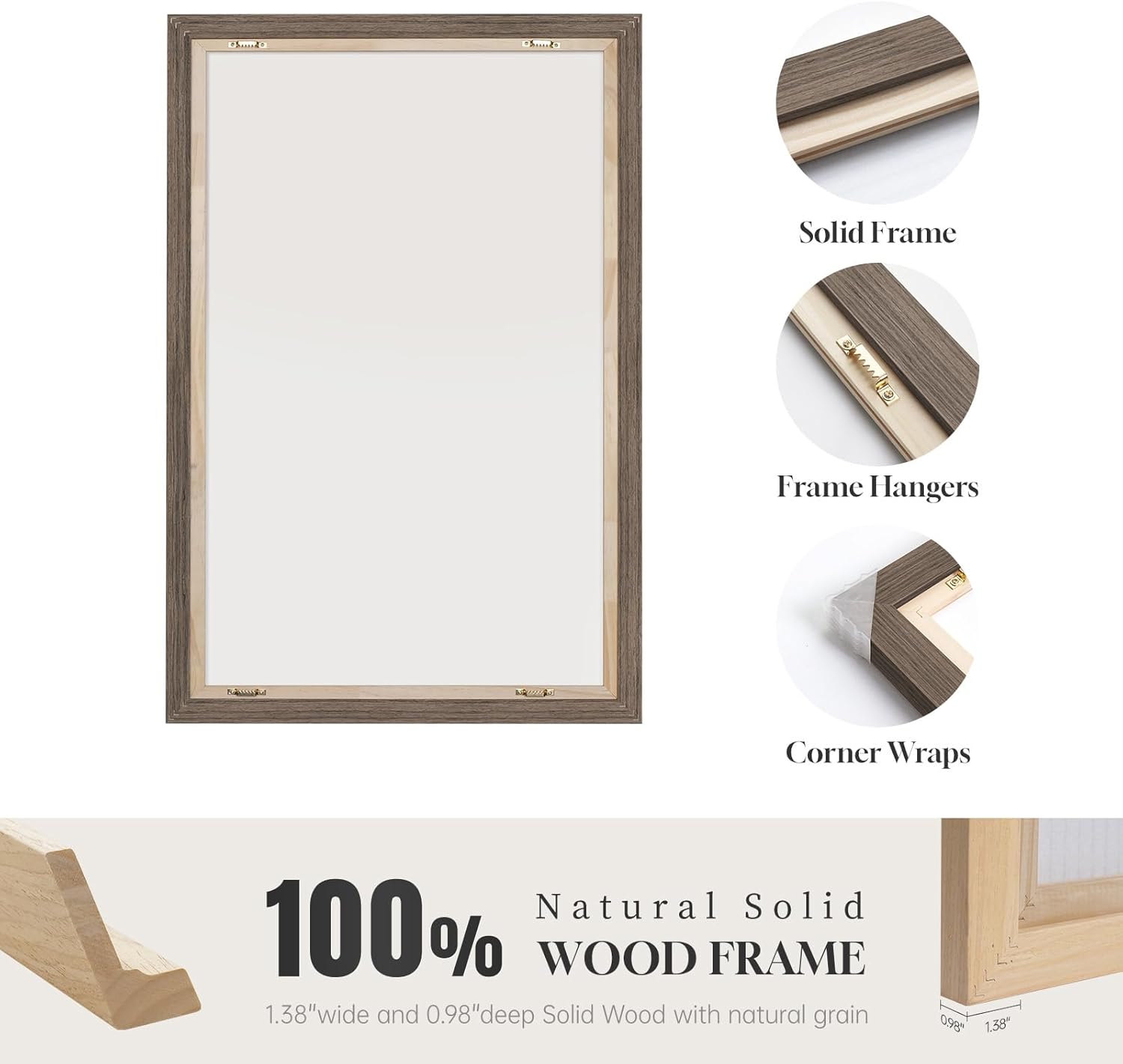 Regine Switzerland Framed Vintage Tree Sketch Set - Rustic Antique Brown Canvas Wall Art | 16x24 In