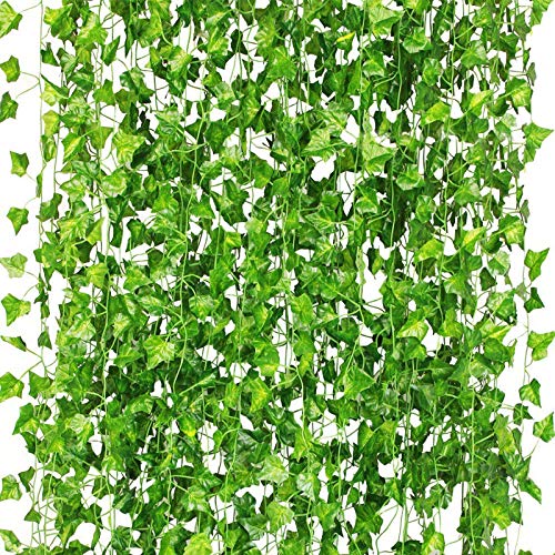12-Pack Artificial Ivy Garland 84ft UV-Resistant Hanging Fake Vines Decor