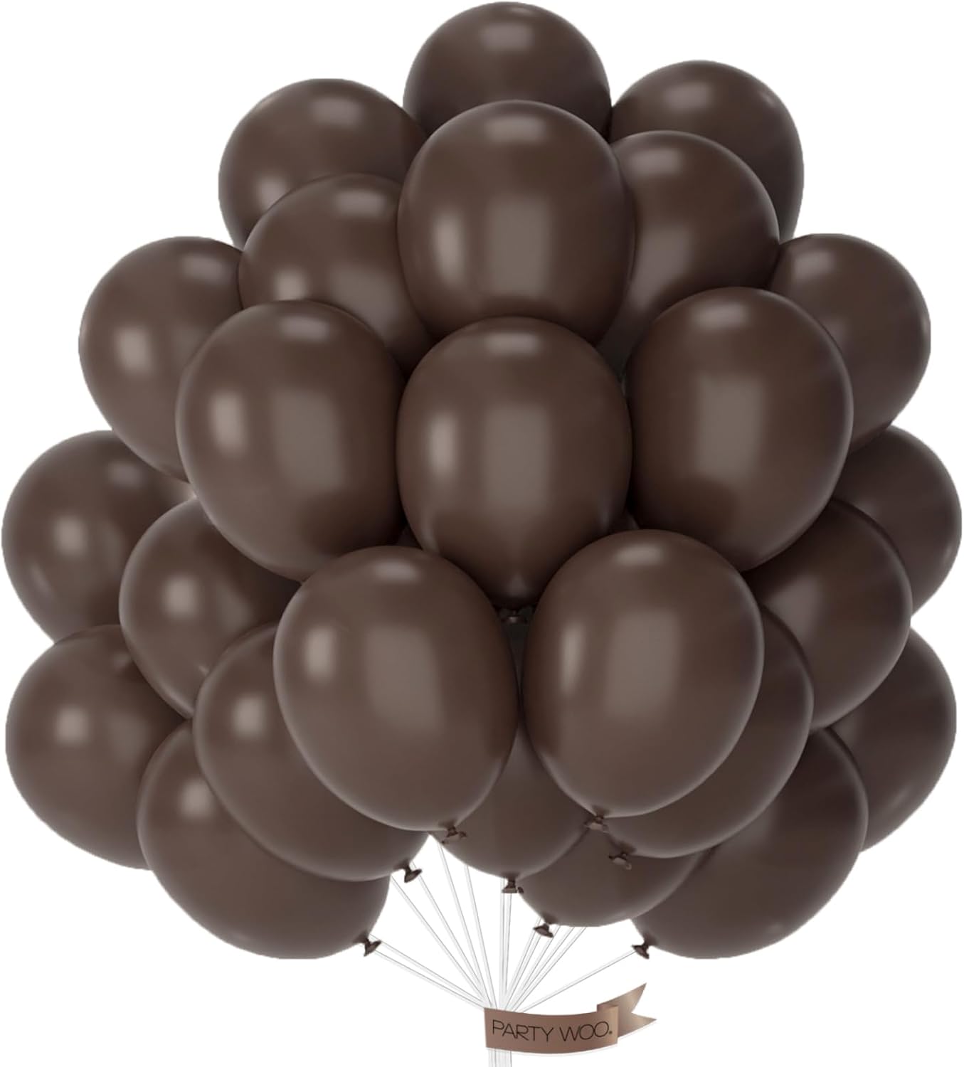 PartyWoo Dark Brown Balloons - 50pcs 12 Inch Boho Latex Helium Balloons for Fall Celebrations